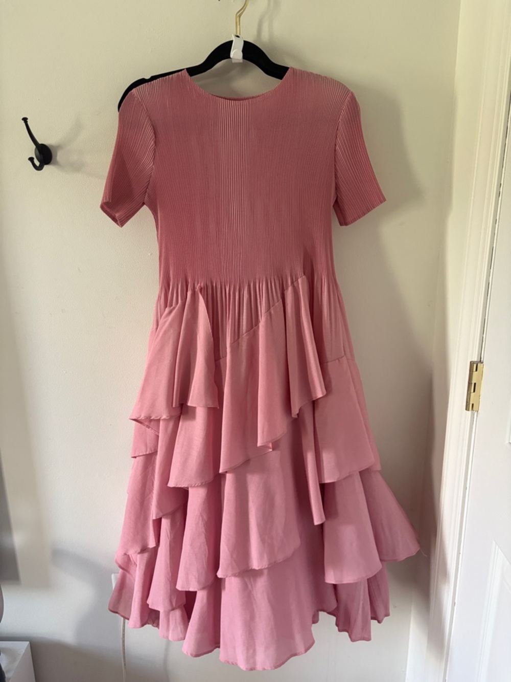 Pink Tiered Maxi Dress - Unbranded